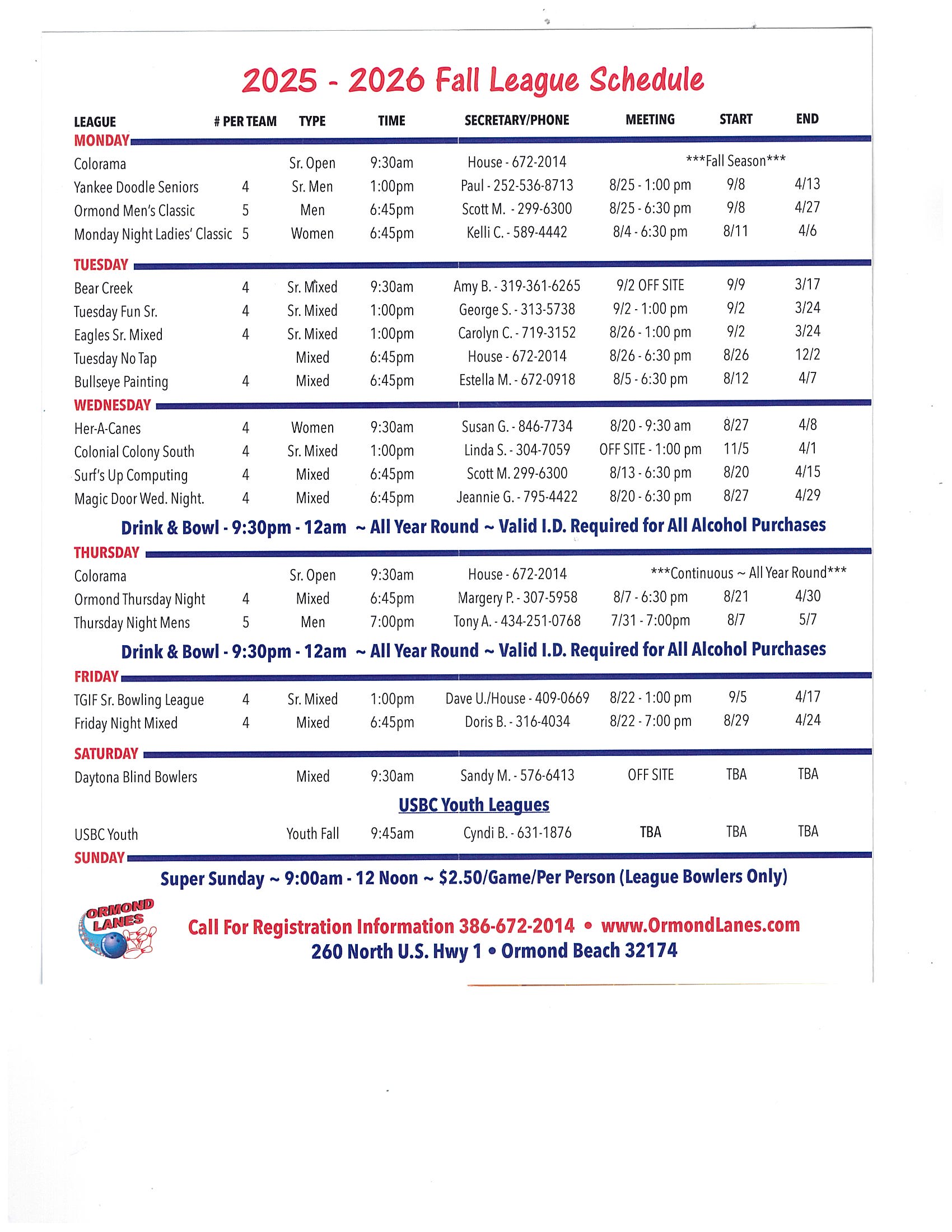 Fall Leagues